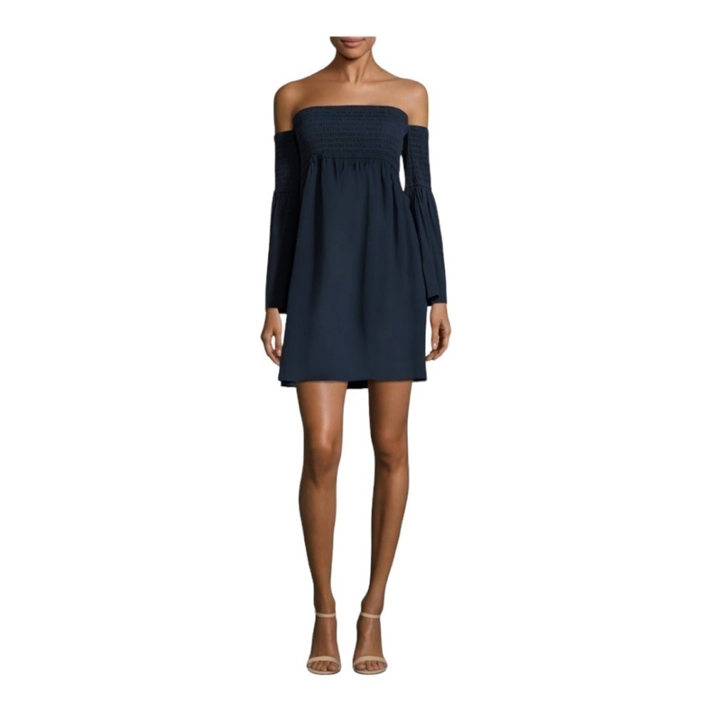 Milly Jodi Smocked Off-the-Shoulder Poplin Dress NWT